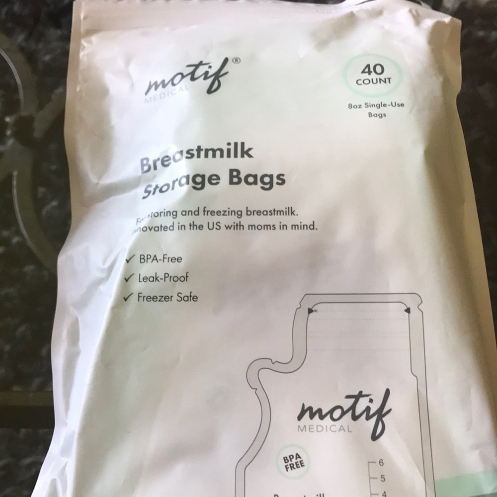 Breast milk storage bags